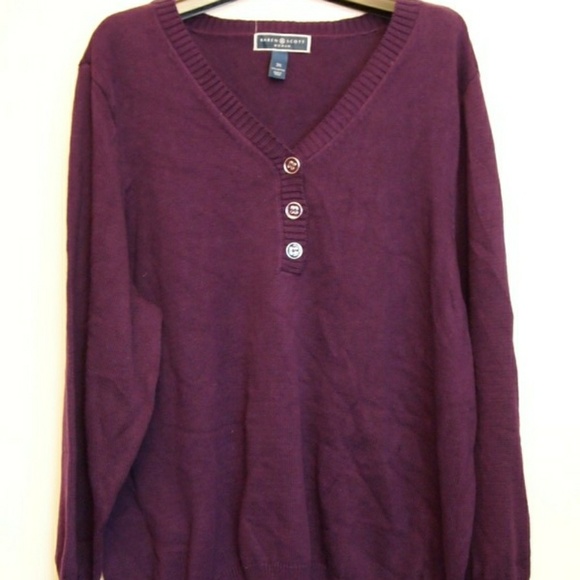 New 3X V neck purple pizaaz sweater - Picture 2 of 5
